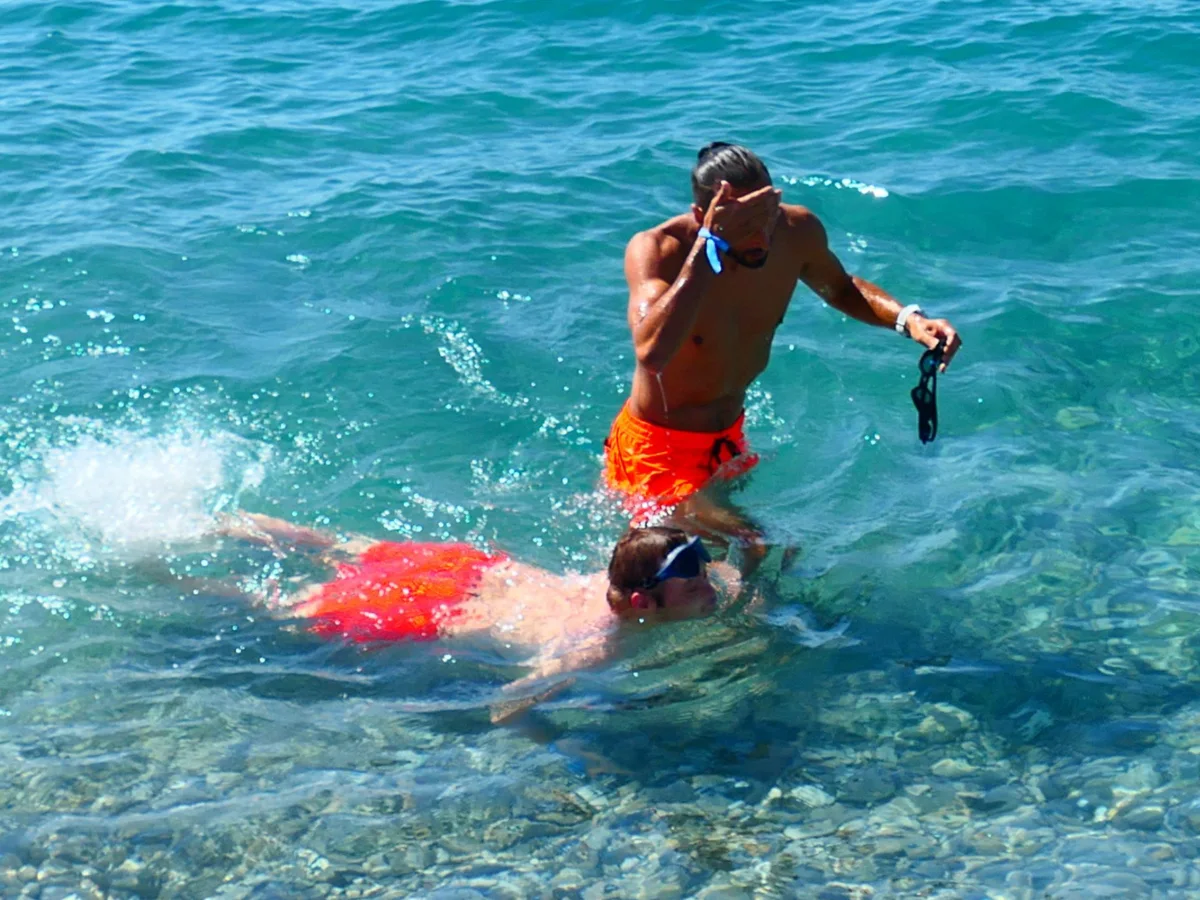 Baignade accompagnée en mer lors de La Guinguette de T'CAP